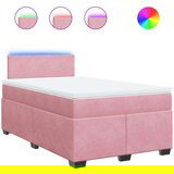vidaXL Box spring postelja z vzmetnico roza 120x190 cm žamet | Shoptok.si