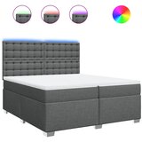  Krevet s oprugama i madracem tamnosivi 200 x 200 cm od tkanine | shoptok.hr