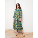 LC Waikiki Ruffled High Collar Patterned Long Sleeve Women's Dress | Shoptok.si
