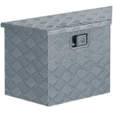 vidaXL Skrinja iz aluminija 70x24x42 cm trapezoid srebrne barve, (20708370) | Shoptok.si