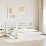  Postelja s shranjevanjem Bela 180 x 200 cm Konstruiran les, (5000105280) | Shoptok.si