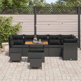  Sjedeća garnitura za vrt s jastukom 9 pcs Crna 90 x 55 x 71 cm | shoptok.hr