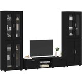  Set TV komoda s ladicama s policom Crna Konstruirano drvo | shoptok.hr