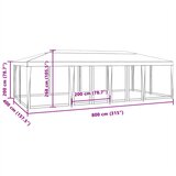 Šator za zabave s 12 mrežasta bočna zida zeleni 8x4 m HDPE | shoptok.hr