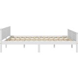  Posteljni okvir iz trdne borovine bel 140x200 cm | Shoptok.si