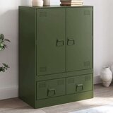  Visoka komoda maslinastozeleni 67 x 39 x 95 cm čelična | shoptok.hr