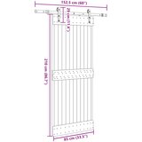  Klizna vrata NARVIK Prirodna i crna 85 x 210 cm (152,5 cm) | shoptok.hr