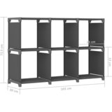 Police za izlaganje sa 6 kocki od tkanine 103x30x72,5 cm sive | shoptok.hr