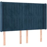  The Living Store Vzglavje z ušesi temno modro 147x16x118/128 cm žamet - Vzglavje, (21448540) | Shoptok.si