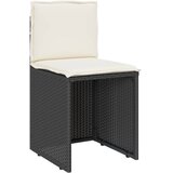  3-dijelni bistro set s jastucima crni od poliratana | shoptok.hr