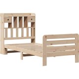 vidaXL Knjižna postelja brez vzmetnice bela 75x190 cm trdna borovina | Shoptok.si