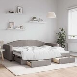  Izvlečna dnevna postelja s predali taupe 90x200 cm blago, (20936526) Cene