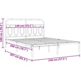  Metalni okvir za krevet s uzglavljem bijeli 140 x 200 cm | shoptok.hr
