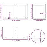  Noge kavne mize v obliki črke T 2 kosa 50x25x(30-31) cm jeklo, (22071011) | Shoptok.si