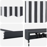Tenda na uvlačenje antracit-bijela 4x3 m od tkanine i aluminija | shoptok.hr