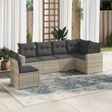Maison Chic Seti vrtnega pohištva - Vrtna garnitura - Vrtni pohištvo set 6-delna z blazinami siv poli ratan, (21802934) | Shoptok.si