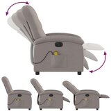 vidaXL Električni masažni naslanjač taupe blago | Shoptok.si