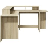 vidaXL Radni stol s LED svjetlima 152x152x91 cm konstruirano drvo | shoptok.hr