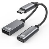 INF USB-C moški na USB ženski + USB-C PD polnilna vtičnica in OTG adapter USB 2.0, (21262037) | Shoptok.si