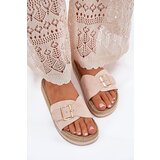 Boto Women's Platform Sandals With Golden Buckle Beige Selira | ePonuda.com