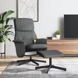 vidaXL masažni naslanjač s stolčkom za noge temno sivo blago | Shoptok.si