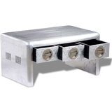  Letalska klubska mizica s 3 predali starinski letalski stil - Klubska Mizica, (21574998) | Shoptok.si