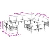  Vrtna sedežna garnitura Antracitna Jeklo - - Antracit - 141.3 - | Shoptok.si