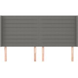  Uzglavlje s ušima tamnosivo 183x16x118/128 cm od tkanine | shoptok.hr