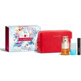Clarins Double Serum Eye Collection set: serum za okoli oči Double Serum Eye 20 ml + odstranjevalec ličil za oči Instant Eye Make-Up Remover 30 ml + maskara Wonder Perfect Mascara 4D 3 ml 01 Perfect Black + rdeča kozmetična torbica | Shoptok.si