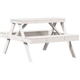  Stol za piknik bijeli 105 x 134 x 75 cm od masivne borovine | shoptok.hr