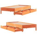 vidaXL Okvir kreveta bez madraca voštano smeđi 100x200 cm od borovine | shoptok.hr