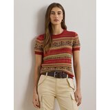 Polo Ralph Lauren Pulover tamo žuta / maslinasta / svijetlo crvena / bijela | shoptok.hr