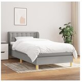  Box spring postelja z vzmetnico svetlo siv 100x200 cm blago | Shoptok.si