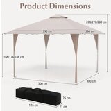  Gazebo paviljon sa mehanizmom 4x4m Bež 1687 | Eponuda.com