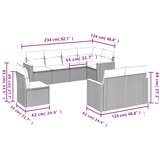  8-dijelni set vrtnih sofa od poliratana s jastucima crni | shoptok.hr
