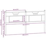  Posteljno vzglavje dimljeni hrast 180cm inženirski les in jeklo, (21829313) | Shoptok.si