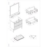 Hanah home Set kupaonskih ormarića s umivaonikom i ogledalom, 2 komada, plavi Slike