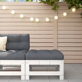 Maison Chic Vrtni stolček - Vrtni stoli za noge z blazino bela trdna borovina JS1002, (21877200) | Shoptok.si