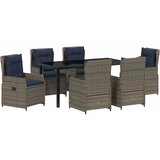 Vrtni set za objed s jastukom 7 pcs Siva Poli ratan | shoptok.hr