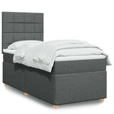 vidaXL Okvir kreveta s oprugama i madrac tamnosivi 80x200cm od tkanine | shoptok.hr