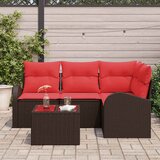  Sjedeća garnitura za vrt 5 kom. Smeđa i crvena poliratan 179 x 124 x 85 cm | Shoptok.si