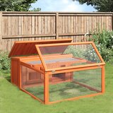  Kavez za zečeve smeđi 117,5 x 97 x 47,5 cm od masivne borovine | shoptok.hr