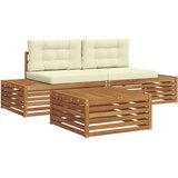  Set vanjskih sofa s jastukom 3 Komad Prirodna i krem | shoptok.hr