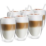 Vialli Design Set 6 kozarcev z dvojno steno in steklenimi slamicami Vialli Design | Shoptok.si