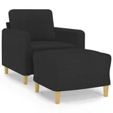 vidaXL Fotelj s stolčkom za noge črn 60 cm blago, (20910026)