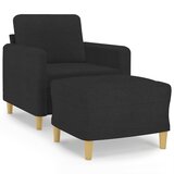 vidaXL Fotelja s tabureom crna 60 cm od tkanine | shoptok.hr