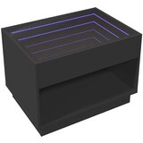  Stolić za kavu s beskonačnim LED svjetlima crni 70x50x50 cm | shoptok.hr