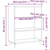  Regal za knjige boja betona 69,5x32,5x90 cm konstruirano drvo | shoptok.hr