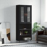 vidaXL Visoka komoda črna 69,5x34x180 cm inženirski les Cene