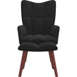  Stolica za opuštanje s osloncem za noge crna baršunasta | shoptok.hr